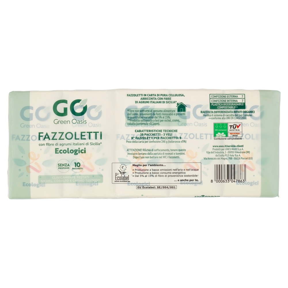 10 Pacchetti Fazzoletti 3 Veli Green Oasis